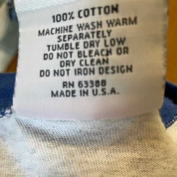 Vintage 90s Logo Athletic Made in USA Duke Blue Devils Ringer Tee Shirt Large - Picture 6 of 6